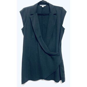 Cabi Womens Small Black Origami Crossover Tunic Top Sleeveless Style 757